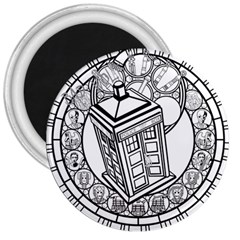 Bad Wolf Tardis Art Drawing Doctor Who 3  Magnets by Sudhe