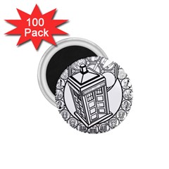 Bad Wolf Tardis Art Drawing Doctor Who 1 75  Magnets (100 Pack)  by Sudhe