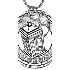 Bad Wolf Tardis Art Drawing Doctor Who Dog Tag (one Side) by Sudhe