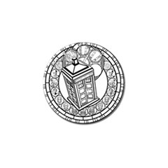 Bad Wolf Tardis Art Drawing Doctor Who Golf Ball Marker by Sudhe