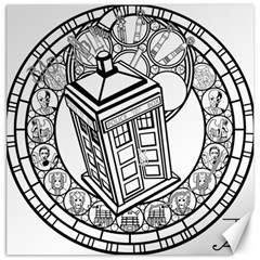 Bad Wolf Tardis Art Drawing Doctor Who Canvas 12  X 12  by Sudhe