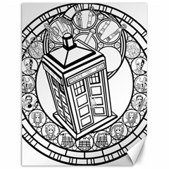 Bad Wolf Tardis Art Drawing Doctor Who Canvas 12  X 16  by Sudhe