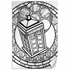 Bad Wolf Tardis Art Drawing Doctor Who Canvas 24  X 36  by Sudhe