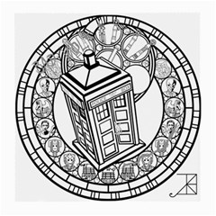 Bad Wolf Tardis Art Drawing Doctor Who Medium Glasses Cloth by Sudhe