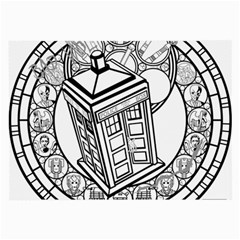 Bad Wolf Tardis Art Drawing Doctor Who Large Glasses Cloth by Sudhe