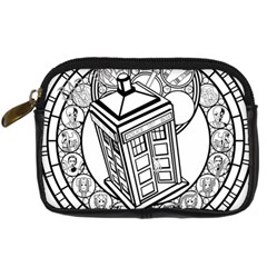 Bad Wolf Tardis Art Drawing Doctor Who Digital Camera Leather Case by Sudhe