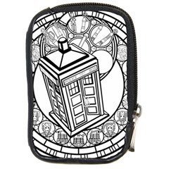 Bad Wolf Tardis Art Drawing Doctor Who Compact Camera Leather Case by Sudhe