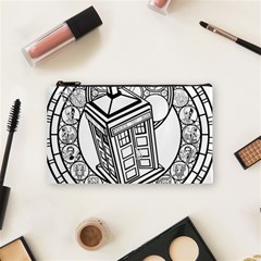 Bad Wolf Tardis Art Drawing Doctor Who Cosmetic Bag (small) by Sudhe