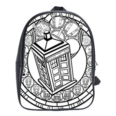 Bad Wolf Tardis Art Drawing Doctor Who School Bag (large) by Sudhe