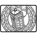 Bad Wolf Tardis Art Drawing Doctor Who Fleece Blanket (Large)  80 x60  Blanket Front