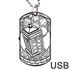 Bad Wolf Tardis Art Drawing Doctor Who Dog Tag Usb Flash (one Side) by Sudhe