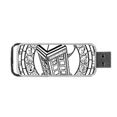 Bad Wolf Tardis Art Drawing Doctor Who Portable Usb Flash (one Side) by Sudhe