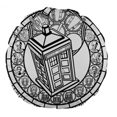 Bad Wolf Tardis Art Drawing Doctor Who Large 18  Premium Round Cushions by Sudhe