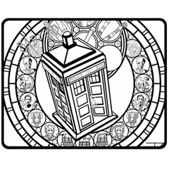 Bad Wolf Tardis Art Drawing Doctor Who Double Sided Fleece Blanket (medium)  by Sudhe