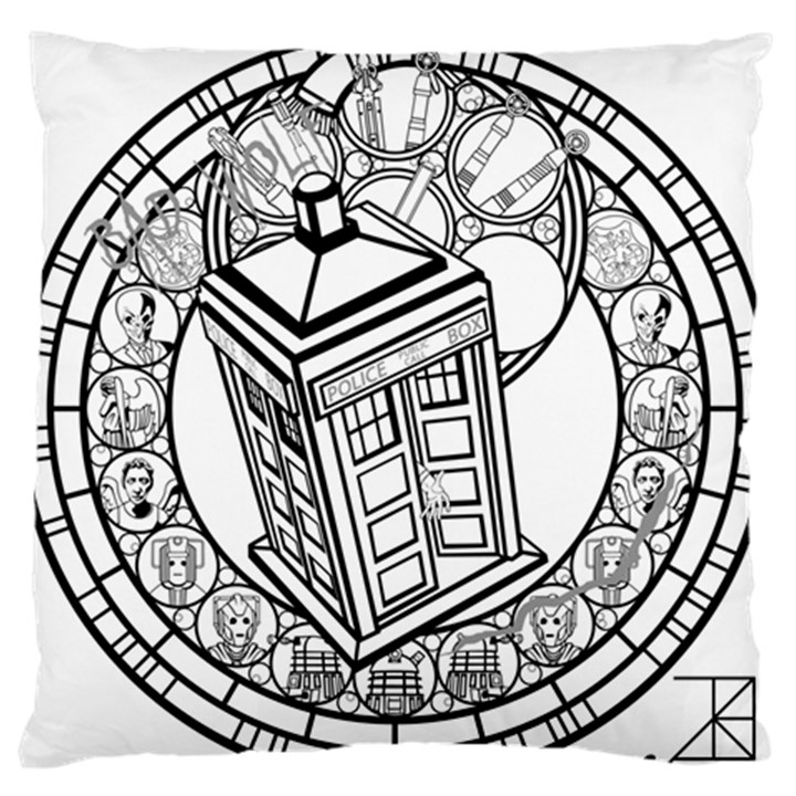 Bad Wolf Tardis Art Drawing Doctor Who Standard Flano Cushion Case (Two Sides)