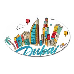 Burj Khalifa Skyline Clip Art Drawing Comic World Oval Magnet by Sudhe