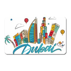 Burj Khalifa Skyline Clip Art Drawing Comic World Magnet (rectangular) by Sudhe