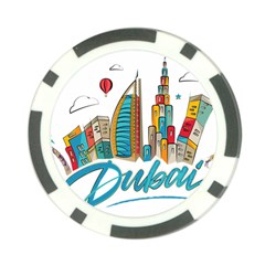 Burj Khalifa Skyline Clip Art Drawing Comic World Poker Chip Card Guard by Sudhe