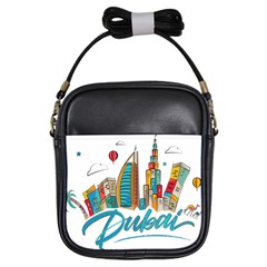 Burj Khalifa Skyline Clip Art Drawing Comic World Girls Sling Bag by Sudhe