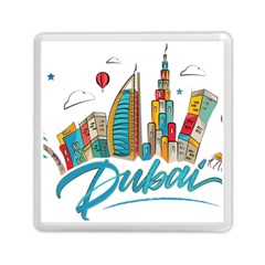 Burj Khalifa Skyline Clip Art Drawing Comic World Memory Card Reader (square) by Sudhe