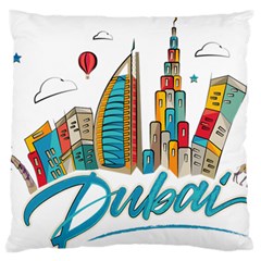 Burj Khalifa Skyline Clip Art Drawing Comic World Standard Flano Cushion Case (two Sides) by Sudhe