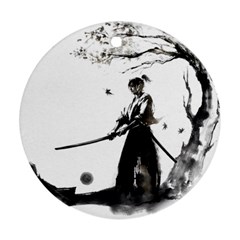 Japan Samurai Drawing   Warrior Ornament (round)