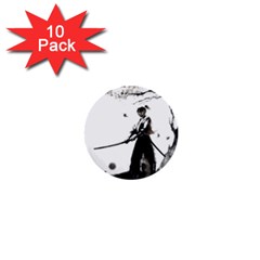 Japan Samurai Drawing   Warrior 1  Mini Buttons (10 Pack)  by Sudhe