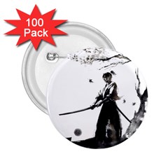 Japan Samurai Drawing   Warrior 2 25  Buttons (100 Pack)  by Sudhe