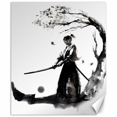 Japan Samurai Drawing   Warrior Canvas 8  X 10  by Sudhe