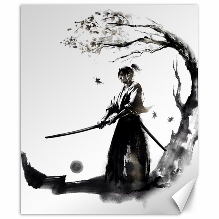 Japan Samurai Drawing   Warrior Canvas 20  x 24 