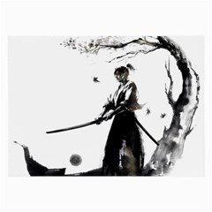 Japan Samurai Drawing   Warrior Large Glasses Cloth (2-side) by Sudhe