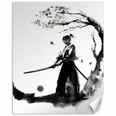 Japan Samurai Drawing   Warrior Canvas 11  X 14  by Sudhe