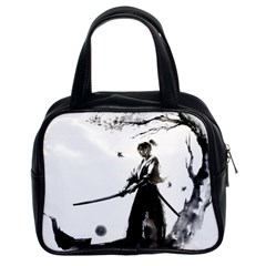 Japan Samurai Drawing   Warrior Classic Handbag (two Sides) by Sudhe