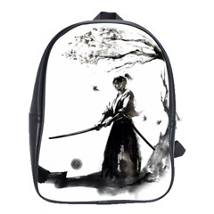 Japan Samurai Drawing   Warrior School Bag (large) by Sudhe