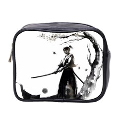 Japan Samurai Drawing   Warrior Mini Toiletries Bag (two Sides) by Sudhe