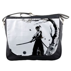 Japan Samurai Drawing   Warrior Messenger Bag by Sudhe