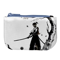 Japan Samurai Drawing   Warrior Large Coin Purse by Sudhe