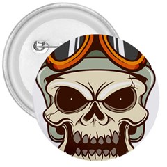 Motorcycle Helmet Skull Clip Art Cranial Skeleton 3  Buttons by Sudhe