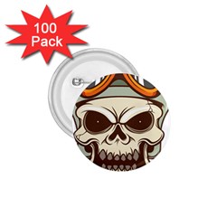 Motorcycle Helmet Skull Clip Art Cranial Skeleton 1 75  Buttons (100 Pack)  by Sudhe