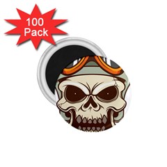 Motorcycle Helmet Skull Clip Art Cranial Skeleton 1 75  Magnets (100 Pack)  by Sudhe