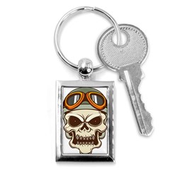 Motorcycle Helmet Skull Clip Art Cranial Skeleton Key Chains (rectangle)  by Sudhe