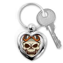 Motorcycle Helmet Skull Clip Art Cranial Skeleton Key Chains (heart)  by Sudhe