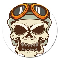 Motorcycle Helmet Skull Clip Art Cranial Skeleton Magnet 5  (round) by Sudhe