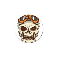 Motorcycle Helmet Skull Clip Art Cranial Skeleton Golf Ball Marker by Sudhe