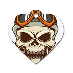 Motorcycle Helmet Skull Clip Art Cranial Skeleton Dog Tag Heart (one Side) by Sudhe