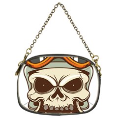 Motorcycle Helmet Skull Clip Art Cranial Skeleton Chain Purse (two Sides) by Sudhe