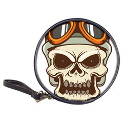 Motorcycle Helmet Skull Clip Art Cranial Skeleton Classic 20-cd Wallets by Sudhe