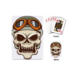 Motorcycle Helmet Skull Clip Art Cranial Skeleton Playing Cards (mini) by Sudhe