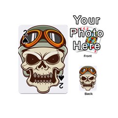 Motorcycle Helmet Skull Clip Art Cranial Skeleton Playing Cards 54 (mini) by Sudhe