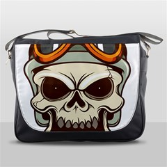 Motorcycle Helmet Skull Clip Art Cranial Skeleton Messenger Bag by Sudhe